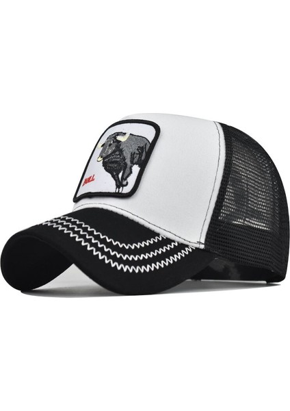 Erkek Snapback Kapaklar Yaz Nefes Beyzbol Şapkası Kadın Serin Streetwear Boğa Nakış Trucker Bones Hip Hop Şapkalar Erkek (Yurt Dışından)