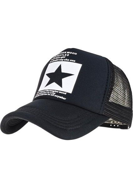 Kadınlar Içın Yaz Yeni Beş Yıldızlı Beyzbol Şapkası Açık Moda Kamyon Eşlik Eş Şapka Erkekler Nefes Örgü Kap (Yurt Dışından)