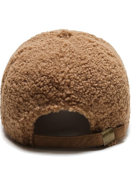 Trendy Streetwear Katı Rüzgar Geçırmez Yün Teddy Beyzbol Şapkaları Kadın Erkek Sıcak Kış Beyaz Kuzu Yünü Yüz Şapkası Casquette Femme (Yurt Dışından) modelleri