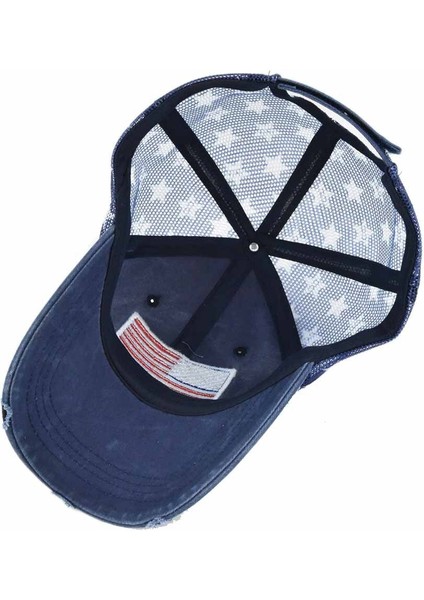 Yeni Yaz Yıkanmış Beyzbol Şapkası Nefes Alabilir Örgü Vizör Havalandırma Ayarlanabilir Amerikan Bayrağı Eş Şapkası Yıldız Moda Örgü Kapaklar (Yurt Dışından) indirimleri