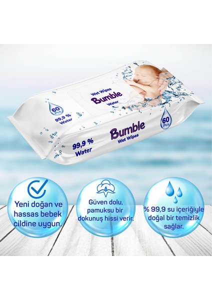 WATER ISLAK MENDİL 60 YAPRAK 3'LÜ PAKET