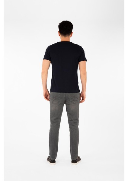 Regular Fit V Yaka %100 Pamuk Kısa Kollu Basic Penye T-Shirt-PE3602TY22