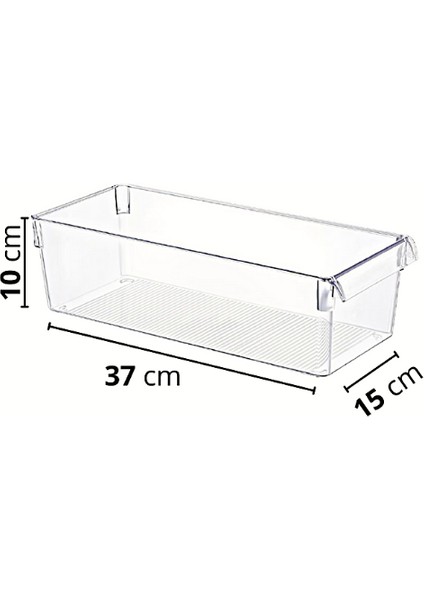 Nandy Home Midi Tall Clear Buzdolabı & Dolap İçi Düzenleyici Organizer 3 Adet