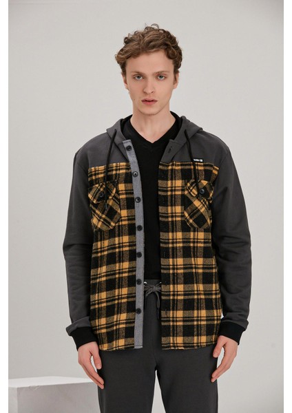 Alexandergardı Kapüşonlu Düğmeli Oversize Hırka (E21-61501)