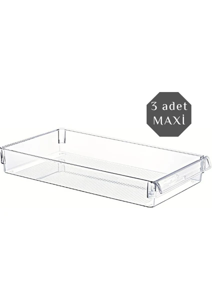 Nandy Home Maxi New Clear Buzdolabı & Dolap İçi Düzenleyici Organizer 3 Adet