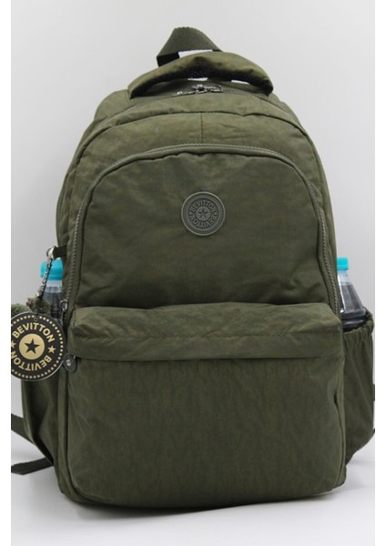 Krinkıl Su Geçirmez Kumaş Unisex Siyah Okul Sırt Çantası fırsatları