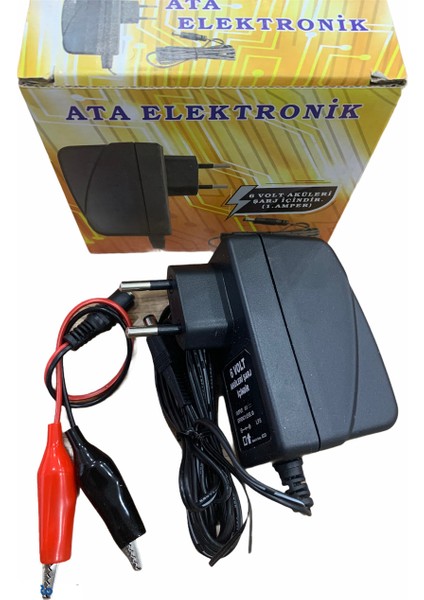 Pilsan Police Uyumlu 6 Volt Akülü Araba Araç Için - 6 Volt Aküleri Için Adaptör Şarj Cihazı Şarz Aleti