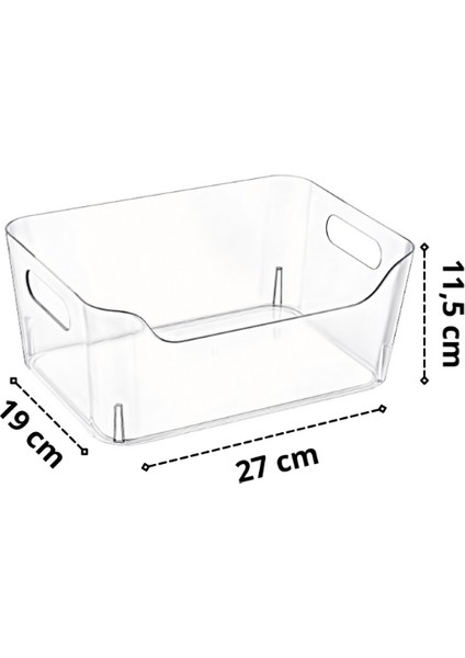 Nandy Home 5 lt Clear Buzdolabı & Dolap İçi Düzenleyici Organizer 3 Adet 27 x 19 x 11.5 cm