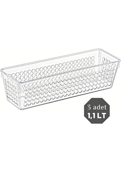 Nandy Home 1,1 lt Handy Dar Buzdolabı & Dolap İçi Düzenleyici Organizer 3 Adet 23.5 x 7.5 x 6 cm