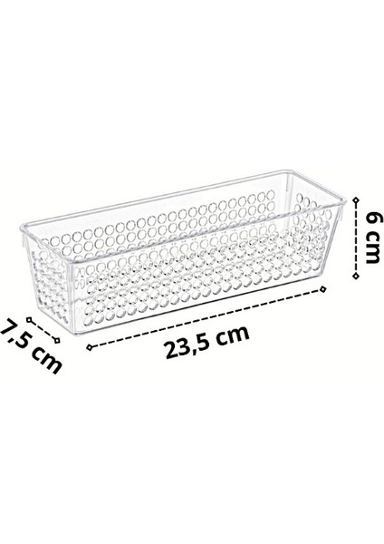 Nandy Home 1,1 lt Handy Dar Buzdolabı & Dolap İçi Düzenleyici Organizer 3 Adet 23.5 x 7.5 x 6 cm