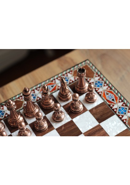 El Yapımı Özel Üretim Sedefli Satranç, Klasik Metal Satranç Takımı , Klasik Satranç Takımı, Kutulu Satranç Takımı indirimleri