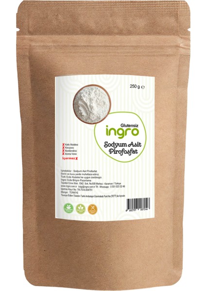 Ingro Glutensiz Sodyum Asit Pirofosfat 250 G