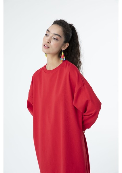 30645 Bisiklet Yaka 2 Iplik Uzun Diz Altı Tunik A.kırmızı fırsatları