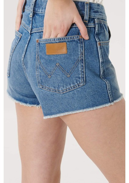 Denim Kadın Kot Şort - Mavi