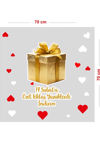 Kuyumculara Özel 14 Şubat’a Özel Tektaş Yüzüklerde Indirim Cam Vitrin Oda Stickerı 70CM fiyatları