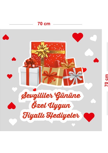 Sevgililer Gününe Özel Uygun Fiyatlı Hediyeler Cam Vitrin Oda Stickerı 70CM