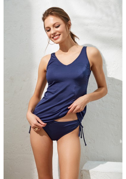 Pierre Cardin Lima V Yaka Sürgülü Tankini Lacivert 221502