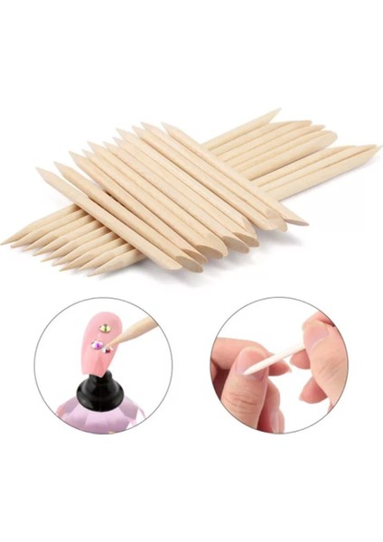 Profesyonel Ahşap Et Itici 100'lü Manikür Çubuğu Remover Nail Art Süsleme Çubuğu fiyatları
