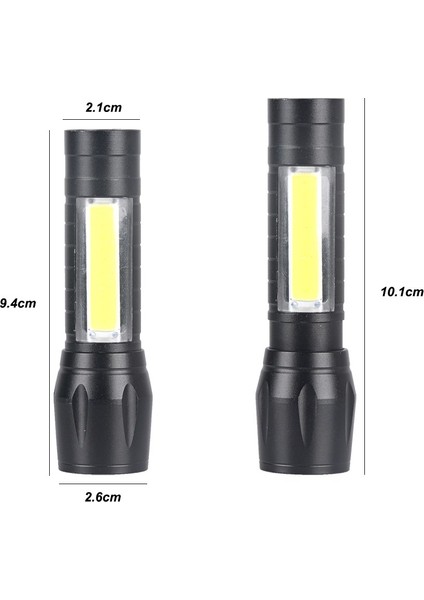 530 Xpe + Cob 600 Lümen Süper Parlak Mini 14500 El Feneri, Stretch Zoom USB Şarj Edilebilir Cep Mikro LED El Feneri Seti (Yurt Dışından) fiyatları