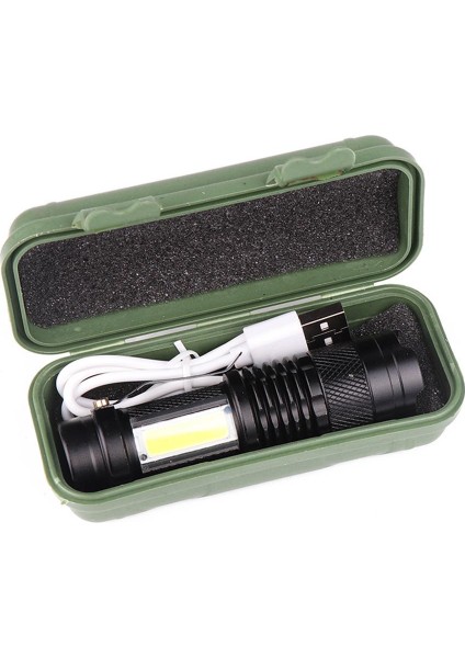 Poplikdfr Cob LED El Feneri Taşınabilir Mini Zoom El Feneri Dahili 1200MAH Pil (Yurt Dışından)
