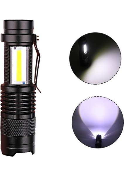 Poplikdfr Cob LED El Feneri Taşınabilir Mini Zoom El Feneri Dahili 1200MAH Pil (Yurt Dışından) fiyatları