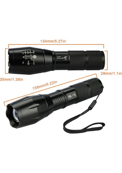 10000 Lümen Odaklama LED Yakınlaştırma El Feneri Kamp Lambası Beyaz Işık Tüpü Teleskopik Odaklama Dış Mekan El Feneri (Yurt Dışından) modelleri