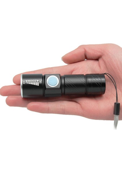 528 Xpe Q5 600 Lümen Süper Parlak Mini 16340 El Feneri, Uzatmalı Yakınlaştırma USB Şarj Edilebilir Cep Çok Işlevli LED El Feneri (Yurt Dışından) indirimleri