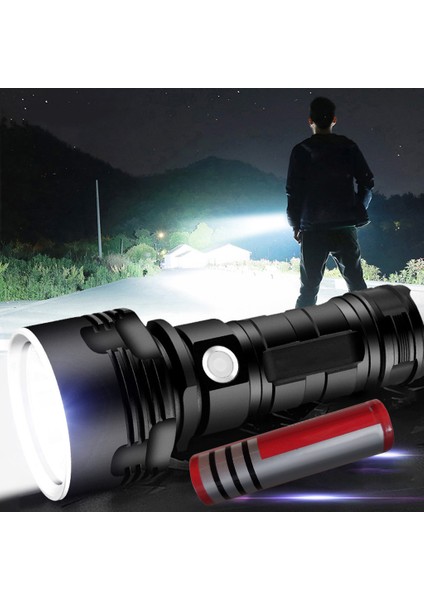 Güçlü LED El Feneri XHP50 Torch USB Şarj Edilebilir Su Geçirmez Lamba Ultra Parlak (Yurt Dışından) indirimleri