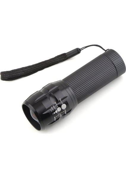 240 Lümen Zumlanabilir Q5 Bisiklet Bisikleti Bisiklet LED Ön Kafa Işığı Torç Alarmı - Siyah (Yurt Dışından)