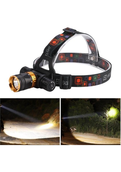 50M Suya Dayanıklı LED Kafa Üstü Fener - Siyah (Yurt Dışından)