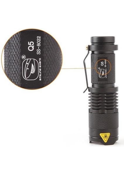 Gülen Köpekbalığı -8022 Q5 3modlu Yakınlaştırılabilir Mini LED El Feneri - Gules (Yurt Dışından) modelleri