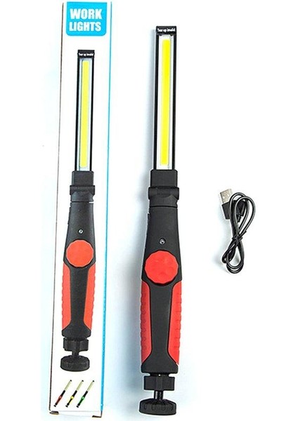 Fu LED Çalışma Işığı USB Şarj Araba Tamir Işığı Dış Mekan Acil El Feneri - Siyah (Yurt Dışından) modelleri