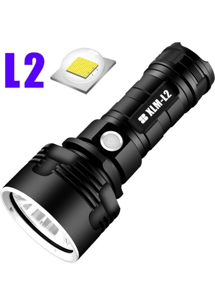 Süper Güçlü LED El Feneri Taktik Torç USB Şarj Edilebilir (Yurt Dışından)