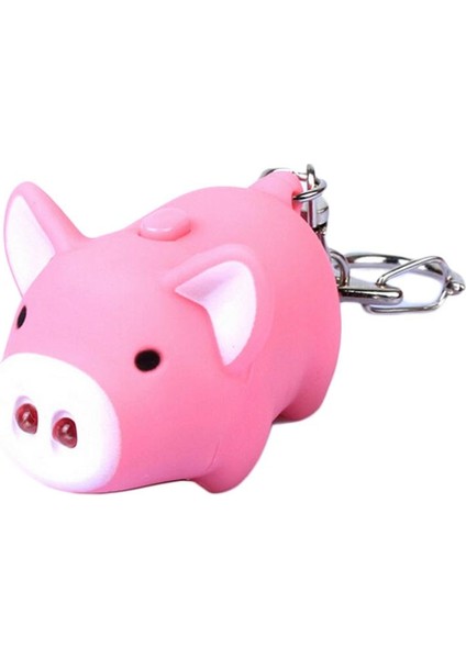 Sevimli Domuz LED Anahtarlıklar El Feneri Ses Halkaları Çizgi Film Sesi Işık Anahtarlıkları (Yurt Dışından)