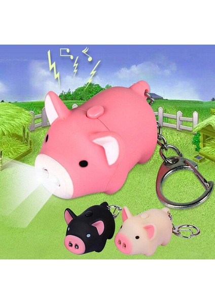 Sevimli Domuz LED Anahtarlıklar El Feneri Ses Halkaları Çizgi Film Sesi Işık Anahtarlıkları (Yurt Dışından) fiyatları