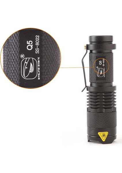 Pratik Gülen Köpekbalığı SS-8022 Q5 3 Modlu Zumlanabilir Mini LED El Feneri (Yurt Dışından) fırsatları