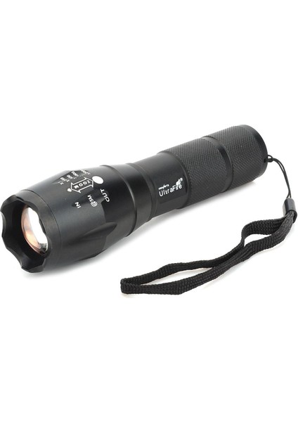 Ultrafire E17 5 Modlu Beyaz Zumlu El Feneri - Siyah (1*18650/3*AAA) (Yurt Dışından)