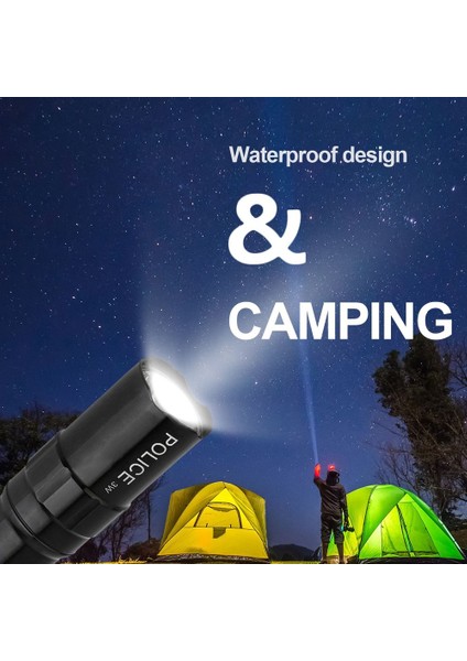 Taşınabilir Su Geçirmez LED El Feneri -Siyah (Yurt Dışından) indirimleri