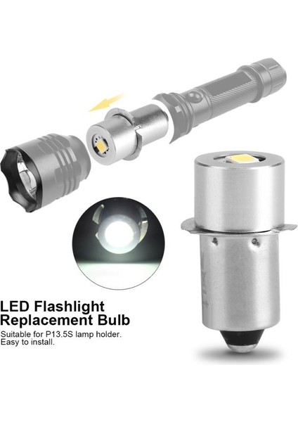 1 Adet P13.5S 1W LED El Feneri Yedek Ampul Torch Lambası Acil Çalışma Işığı (3V) (Yurt Dışından)