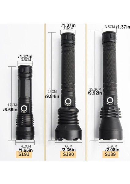 Bs P70/P50 Parlama LED El Feneri Yakınlaştırma Su Geçirmez 4.2V Şarj Edilebilir Işık (Yurt Dışından) modelleri