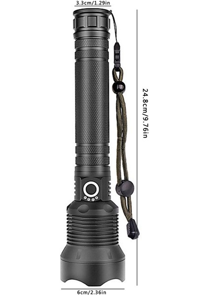 Bs 1 Takım USB Şarjlı Güç Göstergesi Alüminyum Alaşımlı XHP70 Yüksek Güç Teleskopik Zoom Dış Mekan El Feneri Kablo ile (Yurt Dışından) modelleri