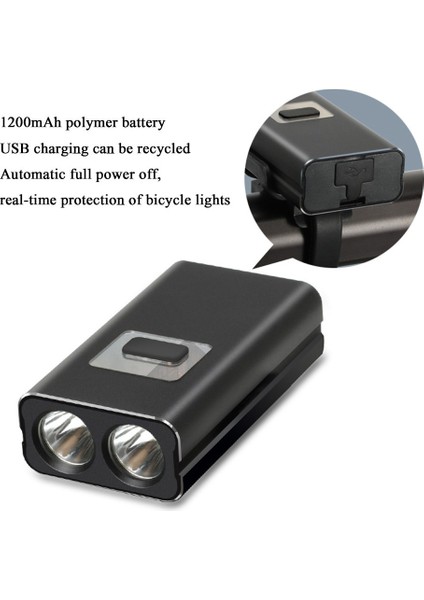 BC19 USB Şarj Edilebilir Güçlü LED Bisiklet Işık 2 * Xml-T6 1600 Lümen Açık Sürme Far El Feneri Seti (Yurt Dışından)