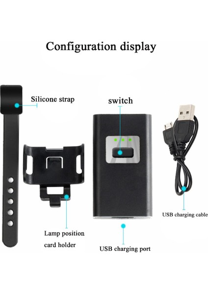 BC19 USB Şarj Edilebilir Güçlü LED Bisiklet Işık 2 * Xml-T6 1600 Lümen Açık Sürme Far El Feneri Seti (Yurt Dışından)