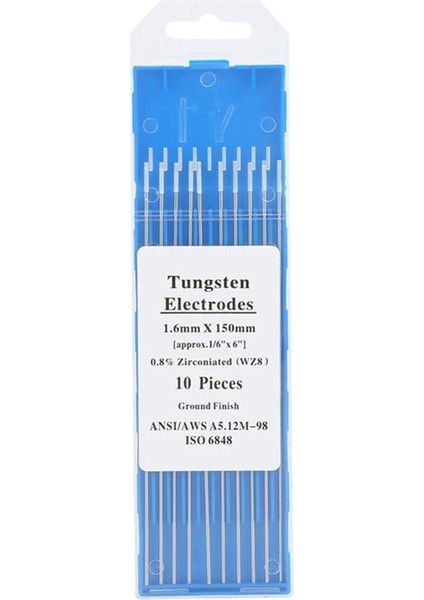 10 Adet Zirkonyumlu Tungsten Elektrotlar 1.6mm Wz8 Ac Tig Kaynak Biz Için Ipucu (1.6MM150MM) (Yurt Dışından)