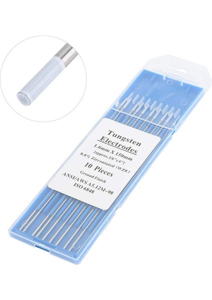 10 Adet Zirkonyumlu Tungsten Elektrotlar 1.6mm Wz8 Ac Tig Kaynak Biz Için Ipucu (1.6MM150MM) (Yurt Dışından) fırsatları