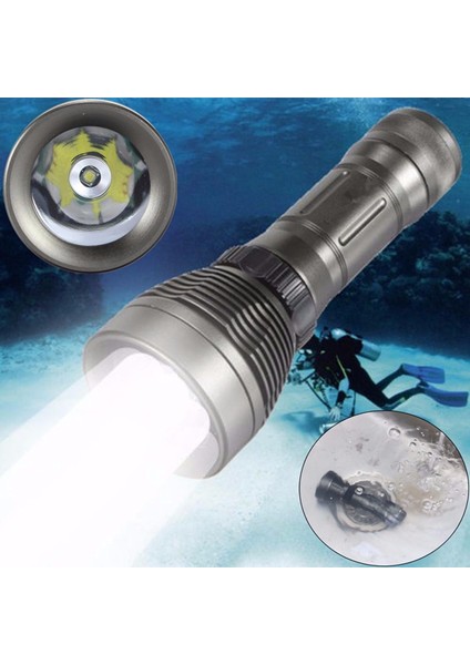 Elfeland Sualtı Scuba 8000LM T6 LED Dalış El FENERI26650 Lamba (Yurt Dışından) fiyatları