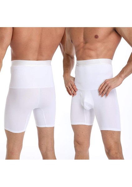 Dikişsiz Yüksek Bel Inceltici Etkili Sıkılaştırıcı Duble Erkek Boxer Korse Beyaz indirimleri