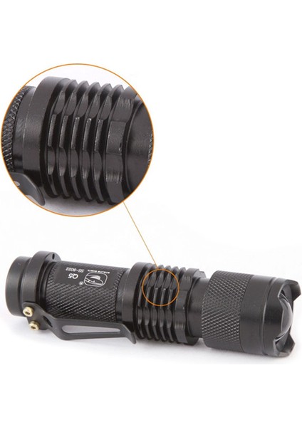 Evrenselgülen Köpekbalığı SS-8022 Q5 3 Modlu Zumlanabilir Mini LED El Feneri (Yurt Dışından)