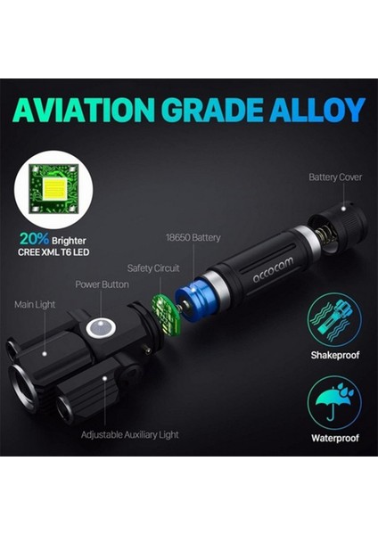 Te T6 LED Bisiklet Yol Işığı Dağ Bisikleti Ön Lamba Arka Işık USB Şarj Edilebilir Bisiklet Kafa Işığı Açık Gece Sürme Lambası (Yurt Dışından)
