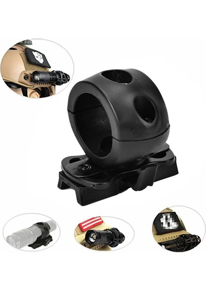 Hızlı Kask Için Hızlı Açılan El Feneri Kelepçe Tutucu Montajı Evrensel (Fast, Mıch, Ibh, Raylı Kask Ile) 2.5cm Çap Siyah (Yurt Dışından)